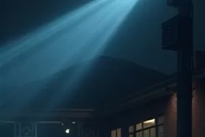 路灯以南街头采访中的路人背影与夜景